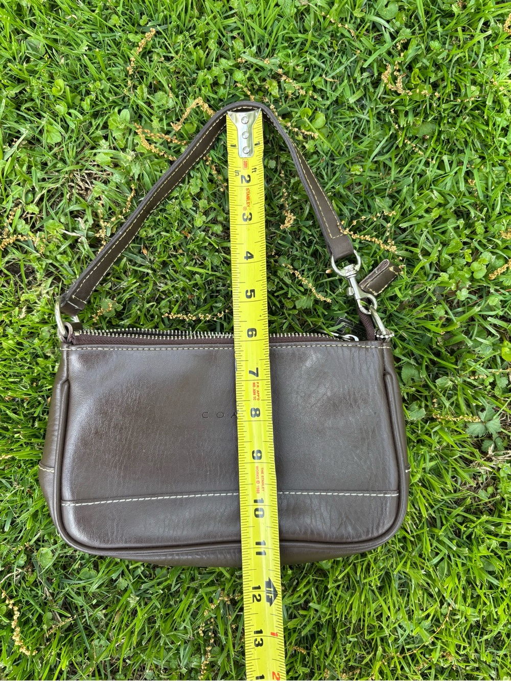 COACH Vintage Y2K Brown Leather Demi Hampton Baguette Mini Shoulder Bag - Picture 6 of 11